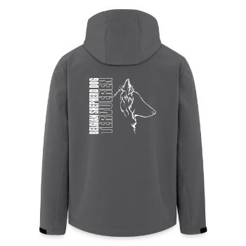 BELGIAN SHEPHERD DOG TERVUEREN Profil Wilsigns - Recycelte Männer Softshell-Jacke von Stanley/Stella - Anthrazit - Hinten - AI Model Male 185 light (185cm)