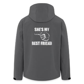 She Is My Best Friend Shirt Geschenk Partnerlook - Recycelte Männer Softshell-Jacke von Stanley/Stella - Anthrazit - Hinten - AI Model Male 185 light (185cm)