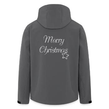 Merry Christmas Weihnachtsmotiv silber Schrift - Recycelte Männer Softshell-Jacke von Stanley/Stella - Anthrazit - Hinten - AI Model Male 185 light (185cm)