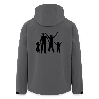 family person - Men’s Recycled Softshell Jacket by Stanley/Stella - anthracite - Back - AI Model Male 185 light (185cm)