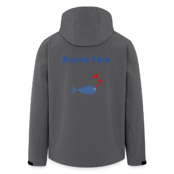 BONNE FÊTE PAPA. PAPA. FÊTE DES PÈRES. PÈRE - Veste softshell homme en polyester recyclé Stanley/Stella - charbon - Dos - AI Model Male 185 light (185cm)