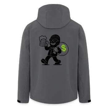 Bankräuber Gangster Geld - Recycelte Männer Softshell-Jacke von Stanley/Stella - Anthrazit - Hinten - AI Model Male 185 light (185cm)