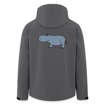 Nilpferd - Recycelte Männer Softshell-Jacke von Stanley/Stella - Anthrazit - Hinten - AI Model Male 185 light (185cm)