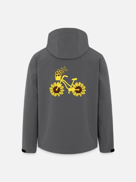 Fahrrad Sonnenblume Radfahren Hippie Sommer Urlaub - Recycelte Männer Softshell-Jacke von Stanley/Stella - Anthrazit
