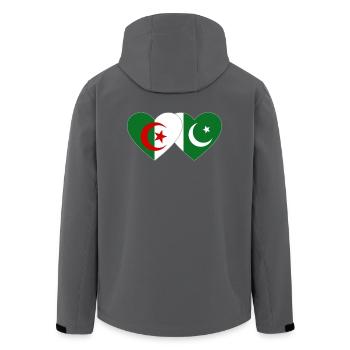 Algerien Pakistan Flagge Herz - Recycelte Männer Softshell-Jacke von Stanley/Stella - Anthrazit - Hinten - AI Model Male 185 light (185cm)
