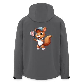 Eichhörnchen Tennis-Duo - Lustiger Comic-Spaß auf - Recycelte Männer Softshell-Jacke von Stanley/Stella - Anthrazit - Hinten - AI Model Male 185 light (185cm)
