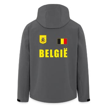 Belgien Fussball T-Shirt Trikot Fanshirt Fans - Recycelte Männer Softshell-Jacke von Stanley/Stella - Anthrazit - Hinten - AI Model Male 185 light (185cm)