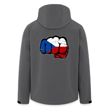 Tschechien Faust Flagge used - Recycelte Männer Softshell-Jacke von Stanley/Stella - Anthrazit - Hinten - AI Model Male 185 light (185cm)
