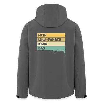 Beruf Lkwfahrer - Recycelte Männer Softshell-Jacke von Stanley/Stella - Anthrazit - Hinten - AI Model Male 185 light (185cm)