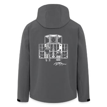 Support Free Tekno Soundsystem - Recycelte Männer Softshell-Jacke von Stanley/Stella - Anthrazit - Hinten - AI Model Male 185 light (185cm)