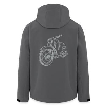 Simson Schwalbe KR51 Vintage Lineart Silhouette - Recycelte Männer Softshell-Jacke von Stanley/Stella - Anthrazit - Hinten - AI Model Male 185 light (185cm)