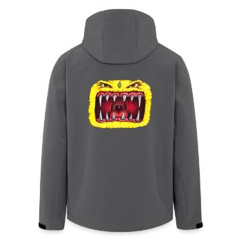 Monster mit Zähnen gelb - Recycelte Männer Softshell-Jacke von Stanley/Stella - Anthrazit - Hinten - AI Model Male 185 light (185cm)