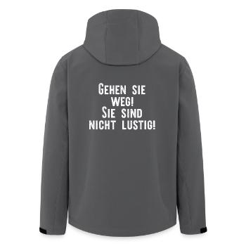 Gehen sie weg! Sie sind nicht lustig! - Recycelte Männer Softshell-Jacke von Stanley/Stella - Anthrazit - Hinten - AI Model Male 185 light (185cm)