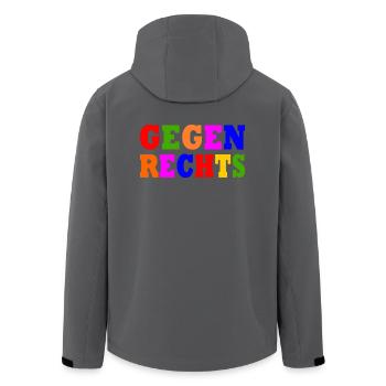 Gegen rechts - Recycelte Männer Softshell-Jacke von Stanley/Stella - Anthrazit - Hinten - AI Model Male 185 light (185cm)