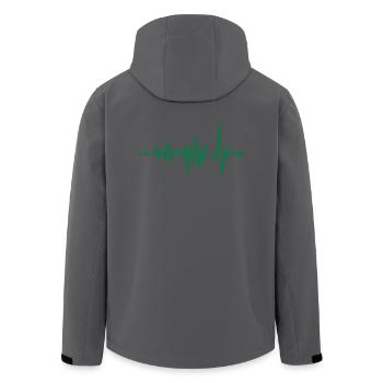 Kurve Herzschlag Rhythmus Oszillograph Puls EKG - Recycelte Männer Softshell-Jacke von Stanley/Stella - Anthrazit - Hinten - AI Model Male 185 light (185cm)