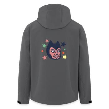 Galaktische Katze - Recycelte Männer Softshell-Jacke von Stanley/Stella - Anthrazit - Hinten - AI Model Male 185 light (185cm)