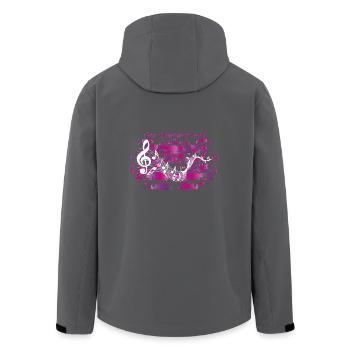Musik Musiker Noten Notenschlüssel Grunge Geschenk - Recycelte Männer Softshell-Jacke von Stanley/Stella - Anthrazit - Hinten - AI Model Male 185 light (185cm)