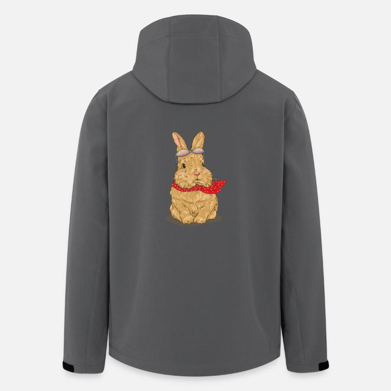 Lapin doux avec écharpe - Veste softshell homme en polyester recyclé Stanley/Stella - charbon