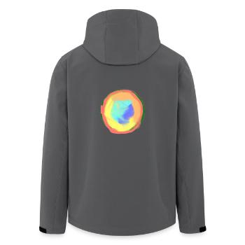 Regenbogen - Recycelte Männer Softshell-Jacke von Stanley/Stella - Anthrazit - Hinten - AI Model Male 185 light (185cm)