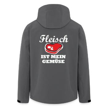 Fleisch ist mein Gemuese - Recycelte Männer Softshell-Jacke von Stanley/Stella - Anthrazit - Hinten - AI Model Male 185 light (185cm)