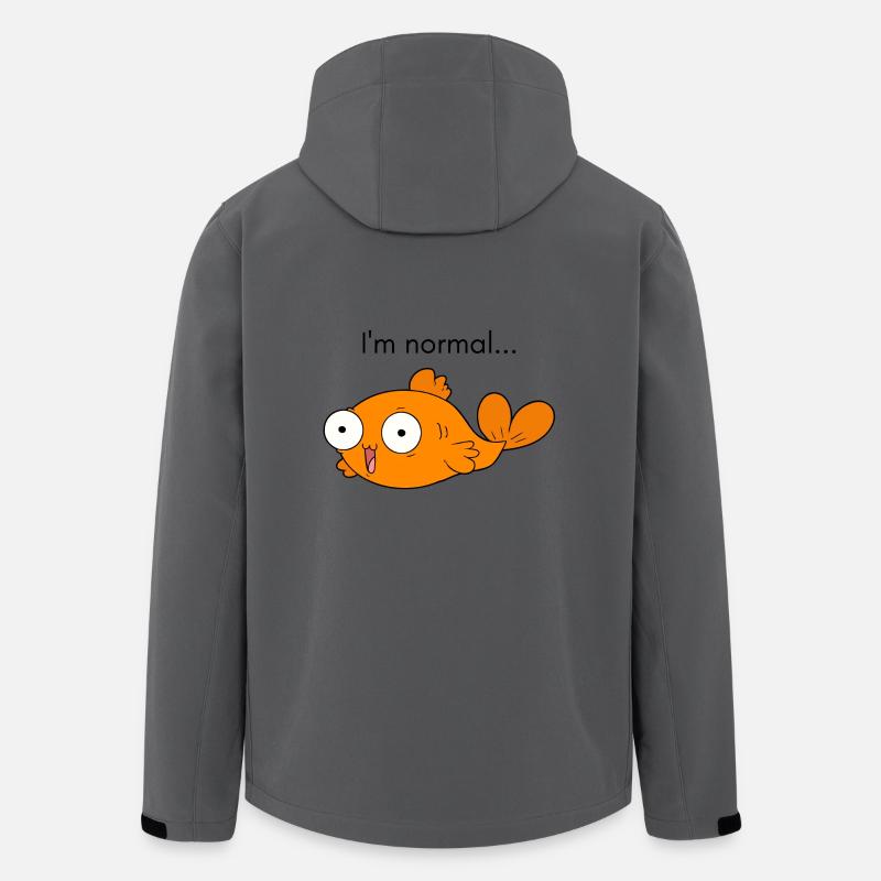 Funny goldfish cartoon art fish gift idea - Men’s Recycled Softshell Jacket by Stanley/Stella - anthracite