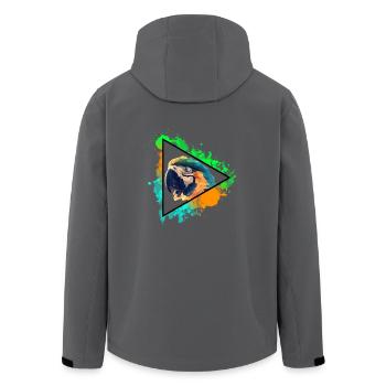 Papagei Parrot Vogel Bird Watercolor Wasserfarben - Recycelte Männer Softshell-Jacke von Stanley/Stella - Anthrazit - Hinten - AI Model Male 185 light (185cm)
