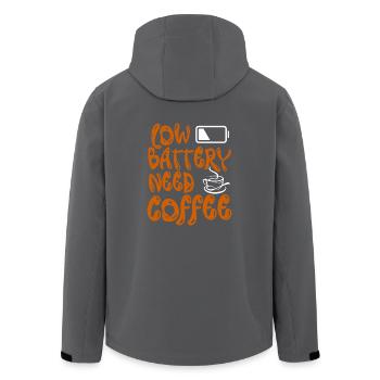 Akku Batterie Kaffee Morgenmuffel Koffein Geschenk - Recycelte Männer Softshell-Jacke von Stanley/Stella - Anthrazit - Hinten - AI Model Male 185 light (185cm)