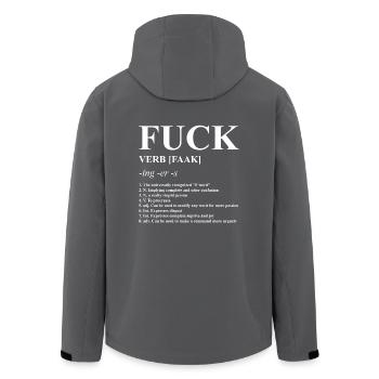 Fuck, Dictionary, fuck you, fuck off - Recycelte Männer Softshell-Jacke von Stanley/Stella - Anthrazit - Hinten - AI Model Male 185 light (185cm)