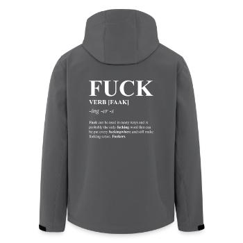 Fuck, Dictionary, fuck you, fuck off - Recycelte Männer Softshell-Jacke von Stanley/Stella - Anthrazit - Hinten - AI Model Male 185 light (185cm)