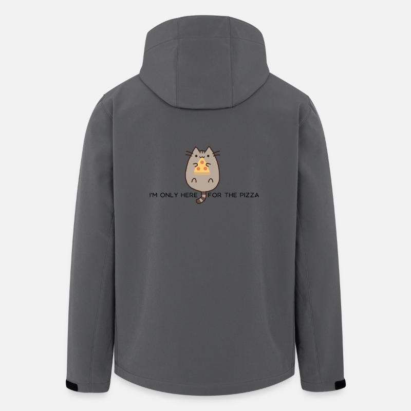 Chat mange pizza cadeau drôle mignon - Veste softshell homme en polyester recyclé Stanley/Stella - charbon
