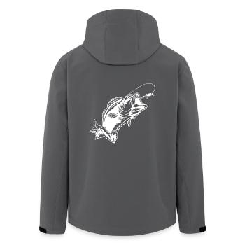 Fisch - Recycelte Männer Softshell-Jacke von Stanley/Stella - Anthrazit - Hinten - AI Model Male 185 light (185cm)