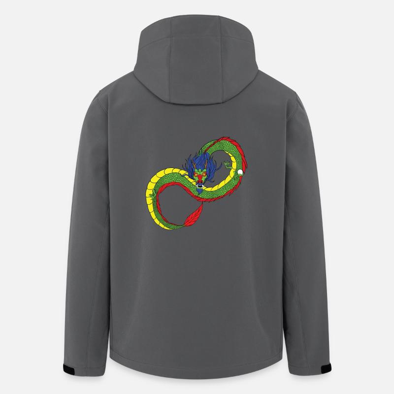 Drachen - Unendlichkeit - chinesischer Drache - Recycelte Männer Softshell-Jacke von Stanley/Stella - Anthrazit