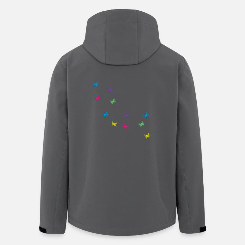Oiseaux en origami - Veste softshell homme en polyester recyclé Stanley/Stella - charbon