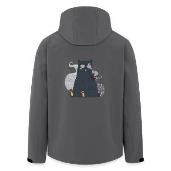 T-Shirt cooler Bär Pfeife - Recycelte Männer Softshell-Jacke von Stanley/Stella - Anthrazit - Hinten - AI Model Male 185 light (185cm)