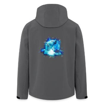 gxp eisbär polarbär genießer splatter watercolor - Recycelte Männer Softshell-Jacke von Stanley/Stella - Anthrazit - Hinten - AI Model Male 185 light (185cm)