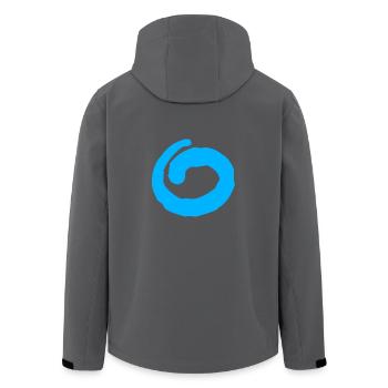 Stylischer Kreis (Blau) - Recycelte Männer Softshell-Jacke von Stanley/Stella - Anthrazit - Hinten - AI Model Male 185 light (185cm)