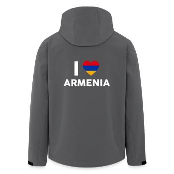 Armenien - Recycelte Männer Softshell-Jacke von Stanley/Stella - Anthrazit - Hinten - AI Model Male 185 light (185cm)