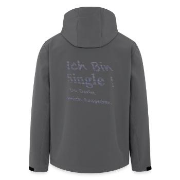 Ich bin single! du Darfst mich ansprechen - Recycelte Männer Softshell-Jacke von Stanley/Stella - Anthrazit - Hinten - AI Model Male 185 light (185cm)
