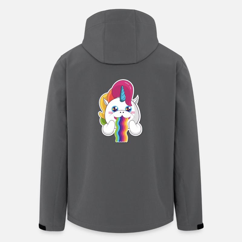 Einhorn Regenbogen - Recycelte Männer Softshell-Jacke von Stanley/Stella - Anthrazit