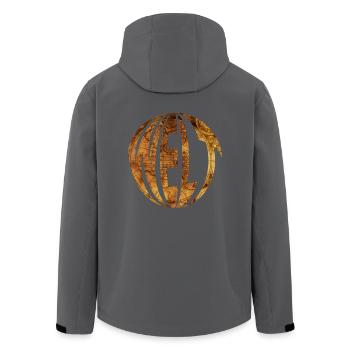 Welt Kugel Weltkugel - Recycelte Männer Softshell-Jacke von Stanley/Stella - Anthrazit - Hinten - AI Model Male 185 light (185cm)