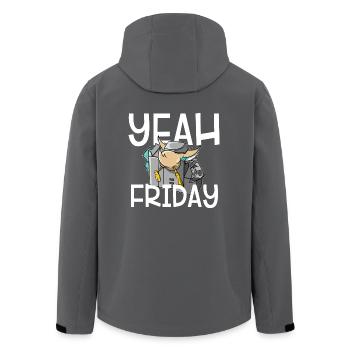 Yeah Friday - endlich Freitag - Recycelte Männer Softshell-Jacke von Stanley/Stella - Anthrazit - Hinten - AI Model Male 185 light (185cm)