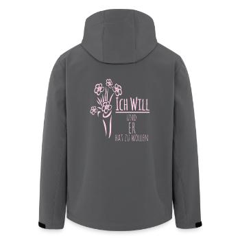 Poltern Damen - Ich will und er hat zu wollen! - Recycelte Männer Softshell-Jacke von Stanley/Stella - Anthrazit - Hinten - AI Model Male 185 light (185cm)
