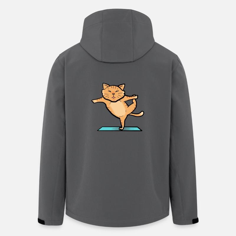 Chat en train de faire du sport - Veste softshell homme en polyester recyclé Stanley/Stella - charbon