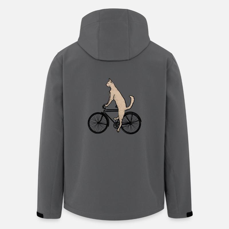 Cat on the bike - Men’s Recycled Softshell Jacket by Stanley/Stella - anthracite