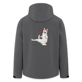 Katze beim Karate - Recycelte Männer Softshell-Jacke von Stanley/Stella - Anthrazit - Hinten - AI Model Male 185 light (185cm)
