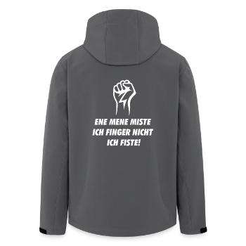 Ene Mene Miste ich finger nicht ich Fiste - Recycelte Männer Softshell-Jacke von Stanley/Stella - Anthrazit - Hinten - AI Model Male 185 light (185cm)