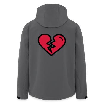Cœur brisé, chagrin d'amour tristement amoureux - Veste softshell homme en polyester recyclé Stanley/Stella - charbon - Dos - AI Model Male 185 light (185cm)