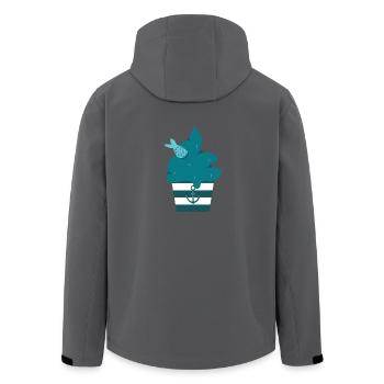 Muffin Fisch - Recycelte Männer Softshell-Jacke von Stanley/Stella - Anthrazit - Hinten - AI Model Male 185 light (185cm)