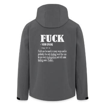 lustige Sprueche Sarkasmus Satire Witze Spruch - Recycelte Männer Softshell-Jacke von Stanley/Stella - Anthrazit - Hinten - AI Model Male 185 light (185cm)