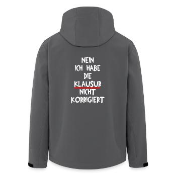 LEHRER KLAUSUR EXAM ABITUR SCHULE UNTERRICHT FUN - Recycelte Männer Softshell-Jacke von Stanley/Stella - Anthrazit - Hinten - AI Model Male 185 light (185cm)